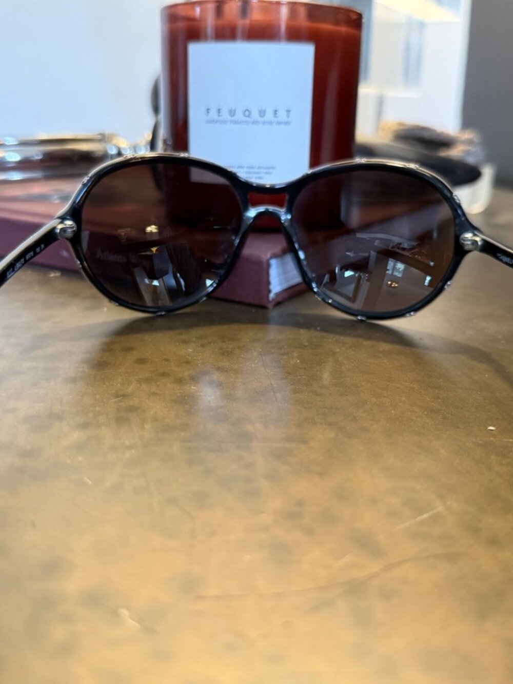 CHANEL Nude & Black Logo Frame Sunglasses O/S - Picture 6 of 7